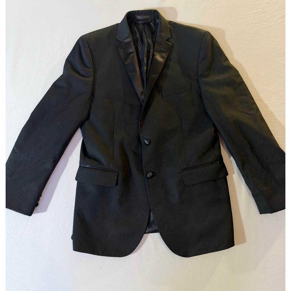 Lauren Ralph Lauren Boys Tuxedo Jacket Black Satin Lapel Blazer Size 20R 14/16